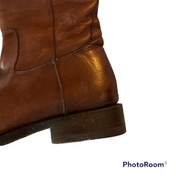 Frye Brown Melissa Button Size 9.5 Womens Heels Boots Knee High - Picture 4 of 9